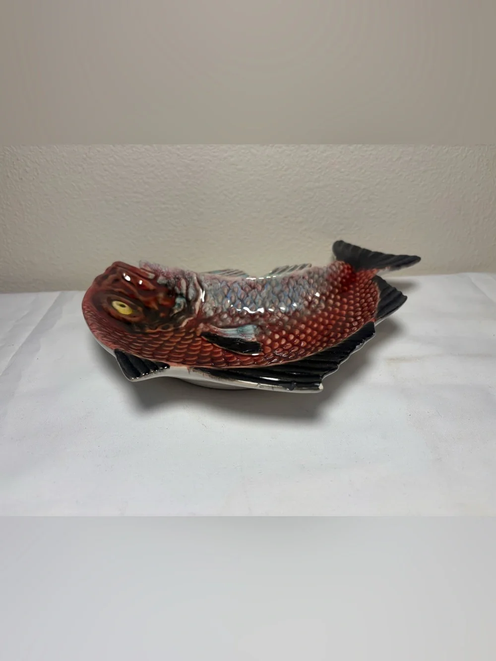 Decorative Ceramic Fish Figurine - Brown‎ and Black